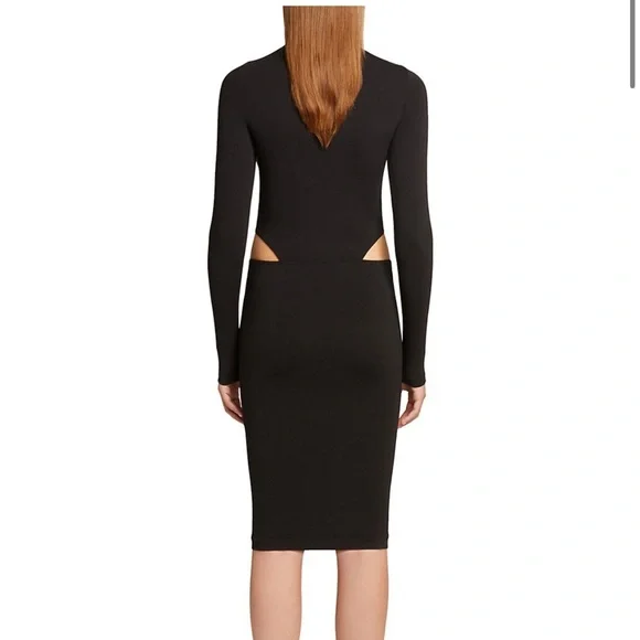 Amina Muaddi Black Cutout Midi Dress - Picture 3 of 8